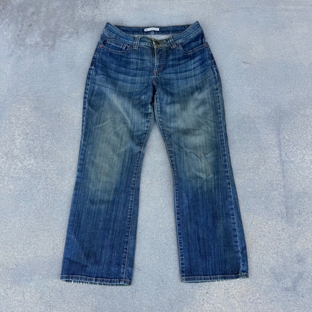 Lee Slender Secret Women Medium Wash Bootcut Jeans Studded Pockets 31x28